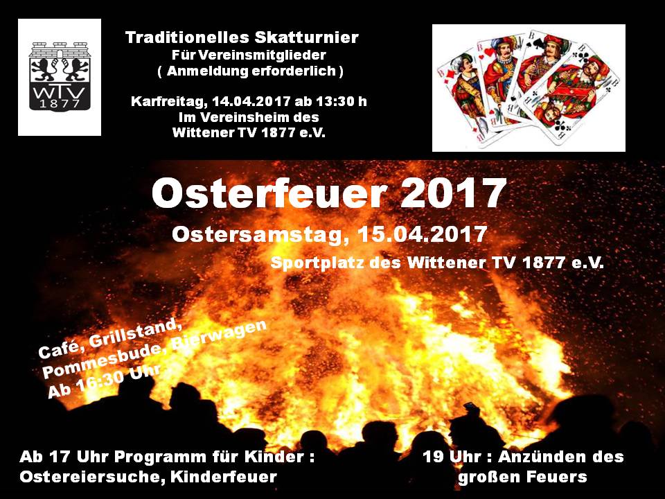 Skatturnier und Osterfeuer 2017 | WTV 1877 e.V.